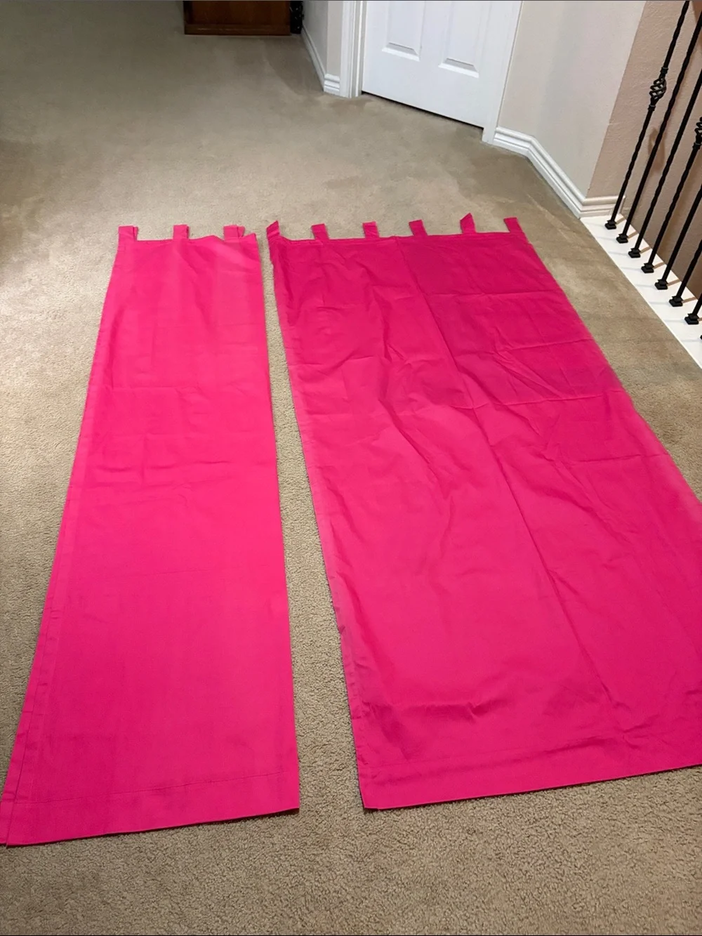 Wamsutta hot pink tab loop drape window panels (2 panels)